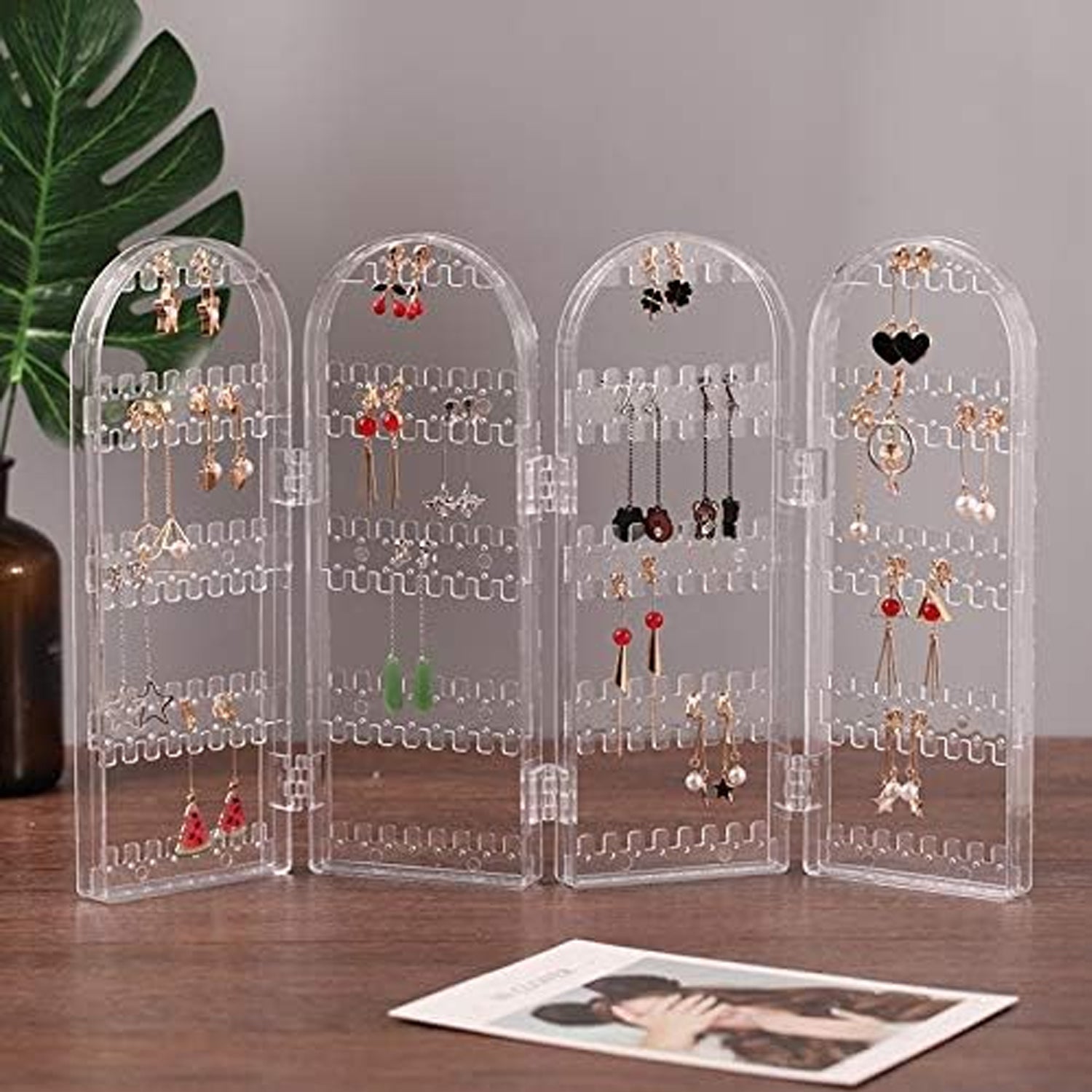 4 Folding Storage Hanger Acrylic Earring Screen Holder Display Stand Clear (1 Set) 4 Folding Storage Hanger Acrylic Earring Screen Holder Display Stand Clear (1 Set)
